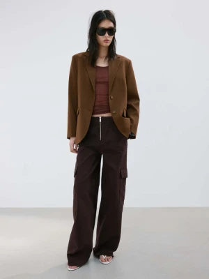 Dżinsy z kieszeniami cargo śliwkowy - Kobieta - - MANGO