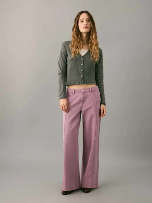 Dżinsy z niskim stanem i szwami różowy - Dziewczyna - - MANGO TEEN