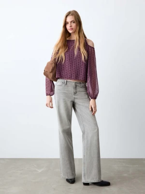 Dżinsy z niskim stanem szary denim - Teen - - MANGO TEEN