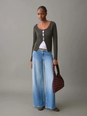 Dżinsy z niskim stanem wideleg średni niebieski - Teen - - MANGO TEEN