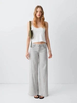 Dżinsy z niskim stanem wideleg szary denim - Teen - - MANGO TEEN