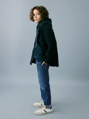 Dżinsy z prostą podwijaną nogawką średni niebieski - Dzieci - - MANGO KIDS