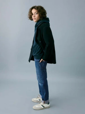 Dżinsy z prostą podwijaną nogawką średni niebieski - Dzieci - - MANGO KIDS