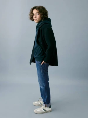 Dżinsy z prostą podwijaną nogawką średni niebieski - Dzieci - - MANGO KIDS