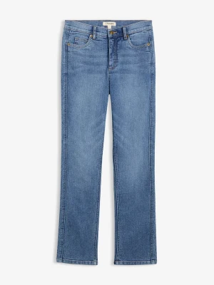 Dżinsy z prostymi nogawkami, high waist BonPrix niebieski