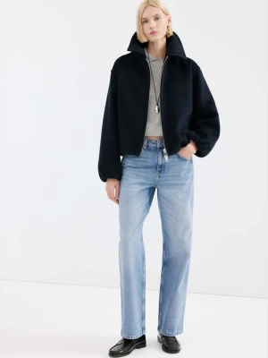 Dżinsy z prostymi nogawkami i niskim stanem średni niebieski - Kobieta - - MANGO