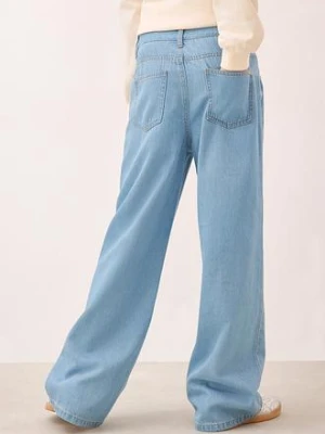 Jeansy wide leg, średni stan bonprix