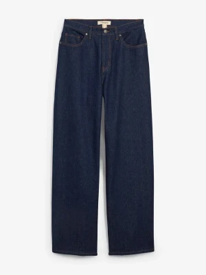 Dżinsy z szerokimi nogawkami, high waist BonPrix niebieski