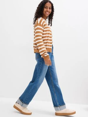 Dżinsy z szerokimi nogawkami, low waist bonprix