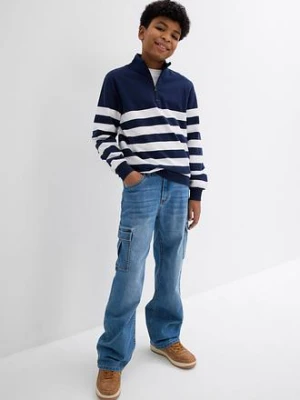 Dżinsy ze stretchem i regulowanym pasem o kroju loose fit, prosta nogawka bonprix