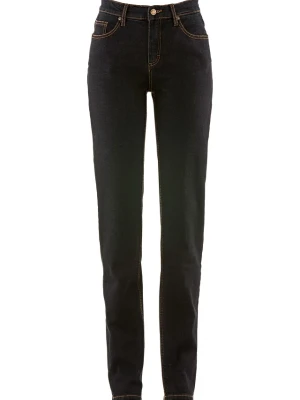 Dżinsy ze stretchem Mom, mid waist, long BonPrix czarny