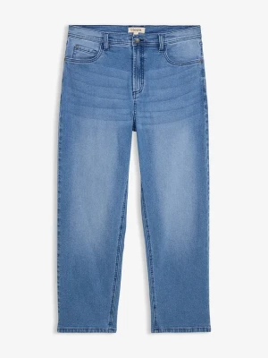 Dżinsy ze stretchem o kroju loose fit, straight BonPrix niebieski