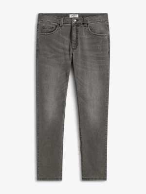 Dżinsy ze stretchem o kroju slim fit, straight BonPrix szary