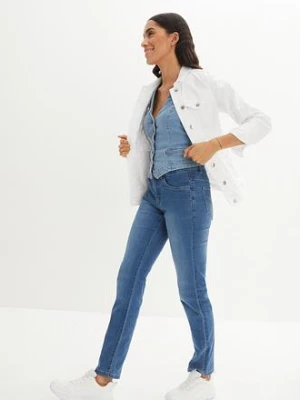 Jeansy ze stretchem, mid waist, prosta nogawka bonprix