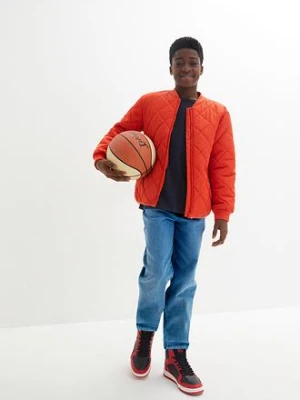 Dżinsy ze stretchem w wygodnym fasonie loose fit ze zwężanymi nogawkami i regulowanym paskiem bonprix