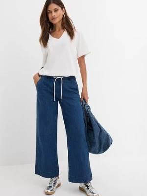 Dżinsy ze stretchem wide leg, mid waist bonprix