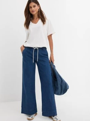 Dżinsy ze stretchem wide leg, mid waist bonprix