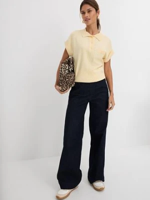 Zdjęcie produktu Dżinsy ze stretchem wide leg, mid waist bonprix