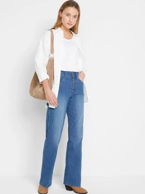 Dżinsy ze stretchem z wysokim stanem, straight bonprix