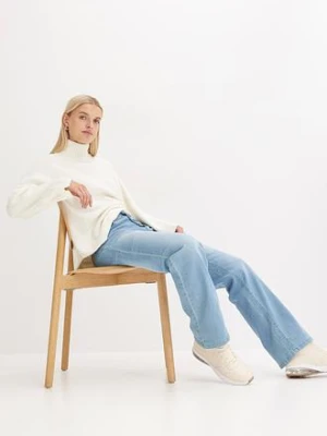 Dżinsy ze stretchem z wysokim stanem, straight bonprix