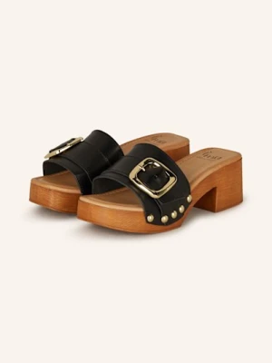 È Mia Klapki Na Platformie Z Ćwiekami schwarz