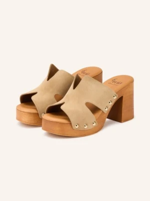 È Mia Klapki Z Ćwiekami beige