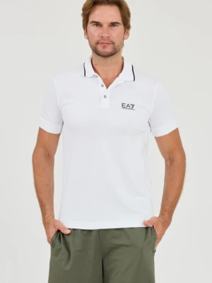 EA7 Biała męska koszulka polo, Rozmiar M EA7 Emporio Armani
