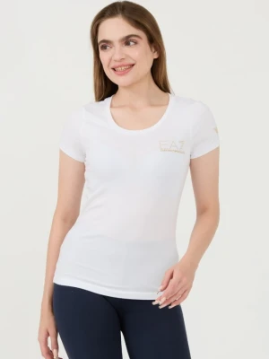 EA7 Biały damski t-shirt, Rozmiar XS EA7 Emporio Armani