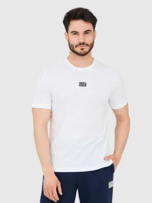 Zdjęcie produktu EA7 Biały t-shirt męski z naszywką z logo EA7 Emporio Armani