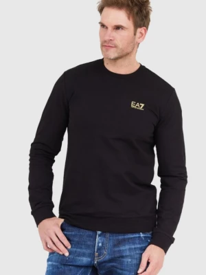 EA7 Czarna bluza męska ze złotym logo EA7 Emporio Armani