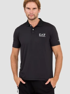 EA7 Czarna męska koszulka polo Ventus 7, Rozmiar M EA7 Emporio Armani