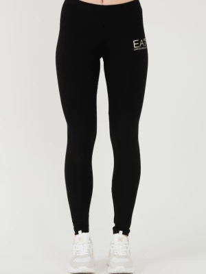 EA7 Czarne legginsy z małym logo EA7 Emporio Armani