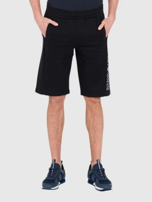 EA7 Czarne męskie szorty dresowe, Rozmiar L EA7 Emporio Armani