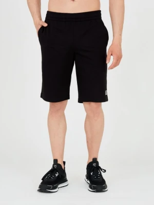 EA7 Czarne shorty męskie z białym logo, Rozmiar S EA7 Emporio Armani