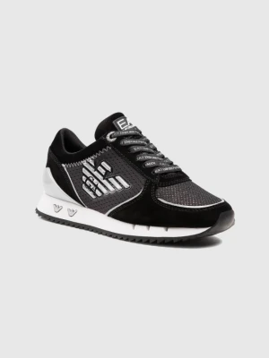 EA7 Czarne sneakersy damskie ze srebrnym logo, Rozmiar 40 EA7 Emporio Armani