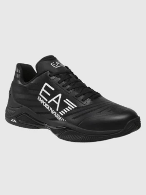EA7 Czarne sneakersy męskie z białym logo EA7 Emporio Armani