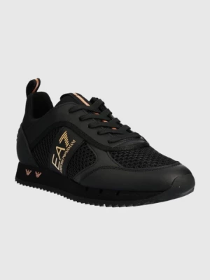 EA7 Czarne sneakersy z różowo-złotym logo EA7 Emporio Armani