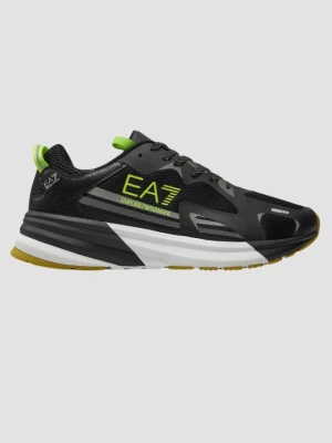 EA7 Czarne sneakersy z zielonym logo EA7 Emporio Armani
