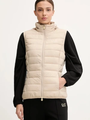 EA7 Emporio Armani bezrękawnik kolor beżowy przejściowy AF12477.7W000472
