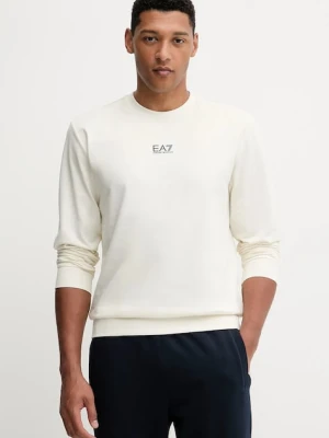 EA7 Emporio Armani bluza bawełniana męska kolor beżowy gładka PJVRZ.8NPM30