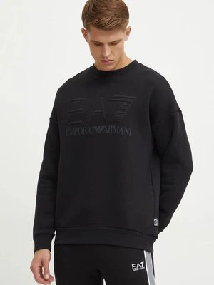 EA7 Emporio Armani bluza bawełniana męska kolor czarny gładka PJOPZ.6DUM14