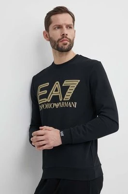 EA7 Emporio Armani bluza bawełniana męska kolor czarny z nadrukiem