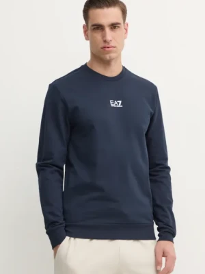 EA7 Emporio Armani bluza bawełniana męska kolor granatowy gładka PJVRZ.8NPM30