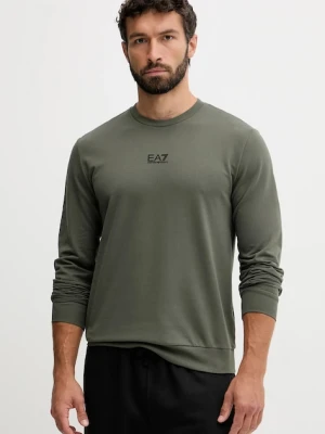 EA7 Emporio Armani bluza bawełniana męska kolor zielony gładka PJVRZ.8NPM30