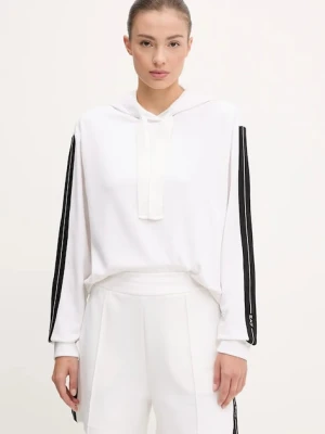 EA7 Emporio Armani bluza damska kolor biały z kapturem z aplikacją AF12643.7W000172
