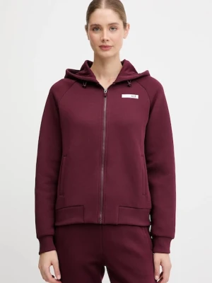 EA7 Emporio Armani bluza damska kolor bordowy z kapturem gładka AF13151.7W000675