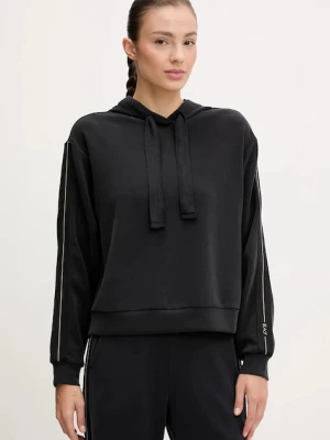 EA7 Emporio Armani bluza damska kolor czarny z kapturem z aplikacją AF12643.7W000172