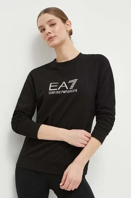 EA7 Emporio Armani bluza damska kolor czarny z nadrukiem