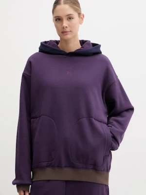 EA7 Emporio Armani bluza dwustronna damska kolor fioletowy z kapturem gładka AF10377-7X000156