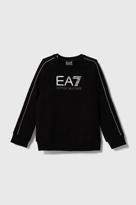 EA7 Emporio Armani bluza dziecięca kolor czarny z nadrukiem
